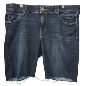 Democracy Ab'solution Denim Cut-Off Bermuda Shorts‎ Womens Size 16 Dark Wash
